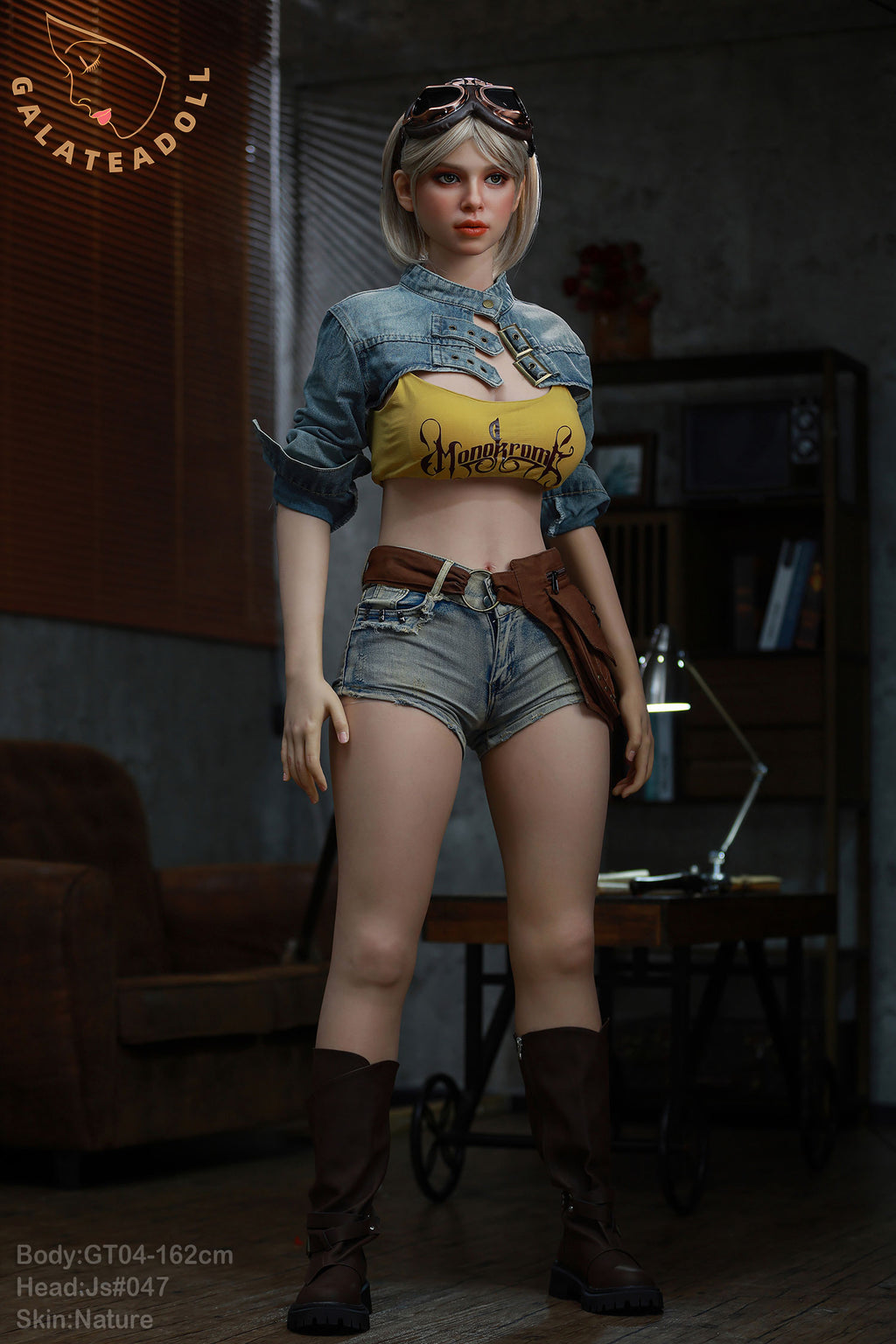 162cm/ D-cup Nature Skin Blond Full Silicone Sex Doll