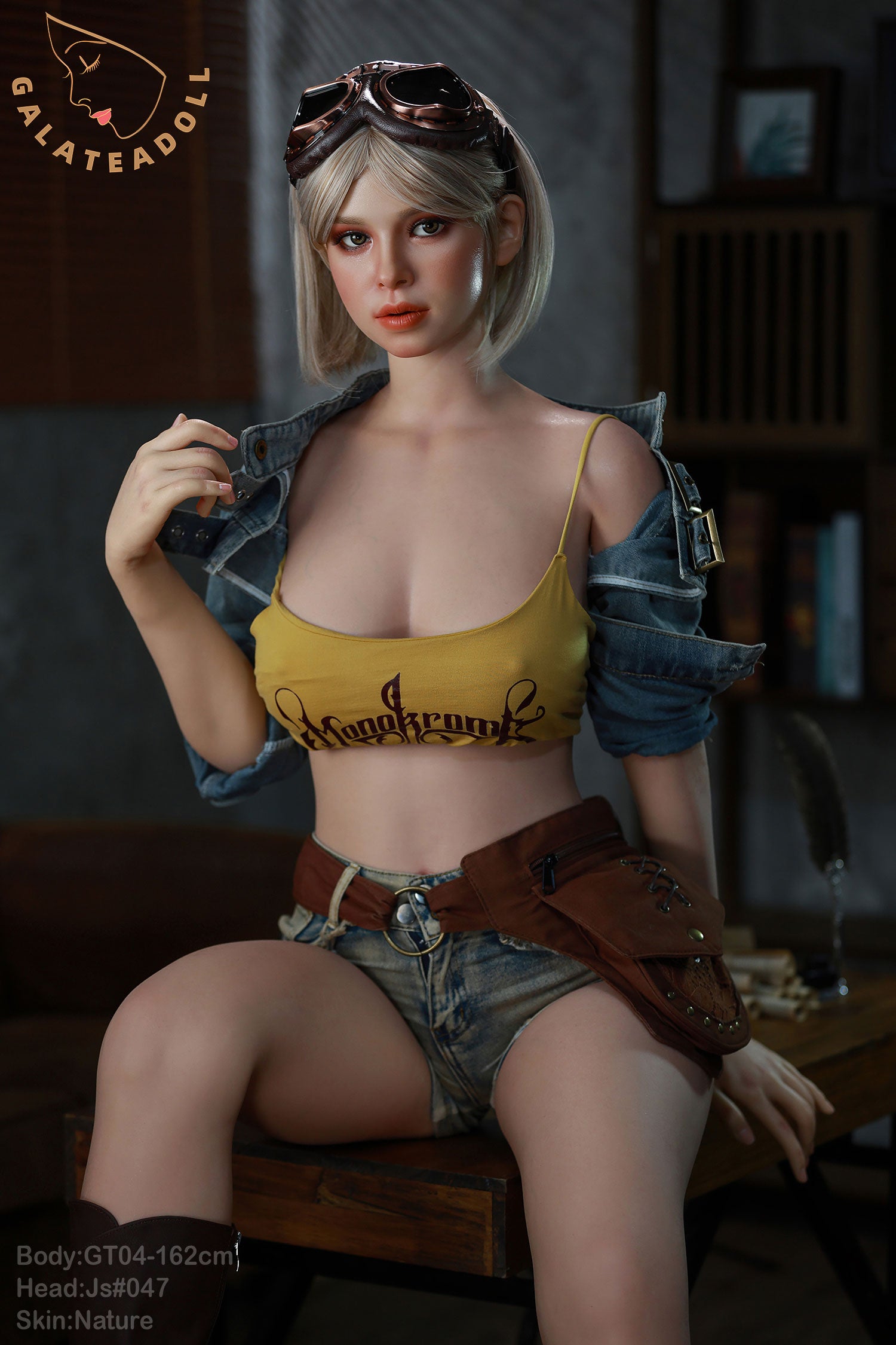 162cm/ D-cup Nature Skin Blond Full Silicone Sex Doll