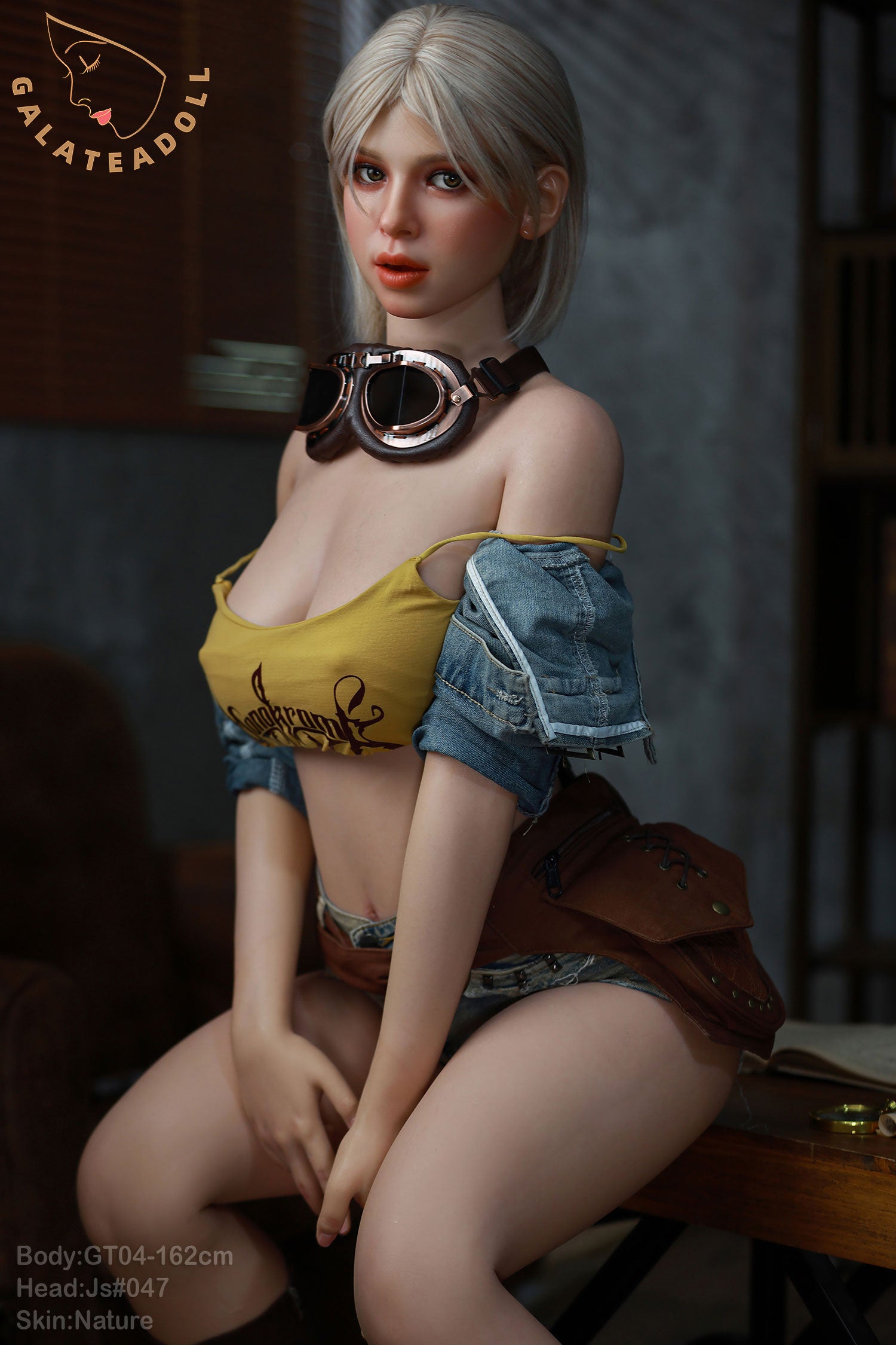 162cm/ D-cup Nature Skin Blond Full Silicone Sex Doll