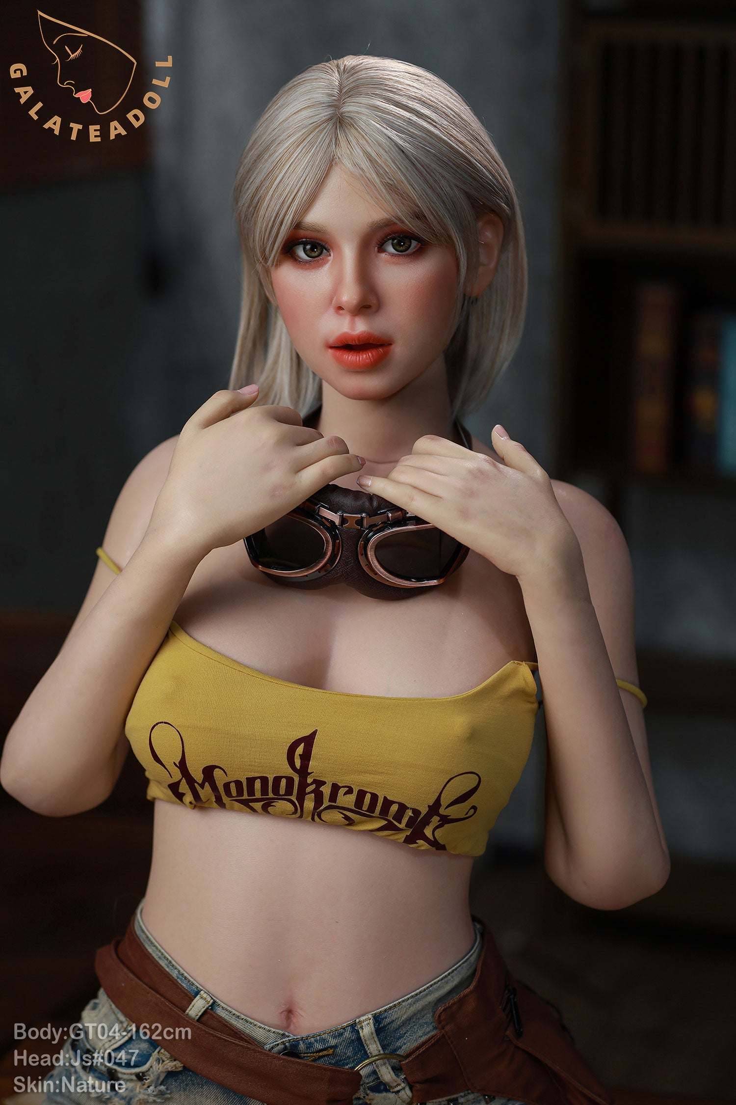 162cm/ D-cup Nature Skin Blond Full Silicone Sex Doll